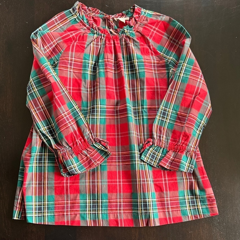 Crewcuts Kids Tartan Blouse in Red and Green